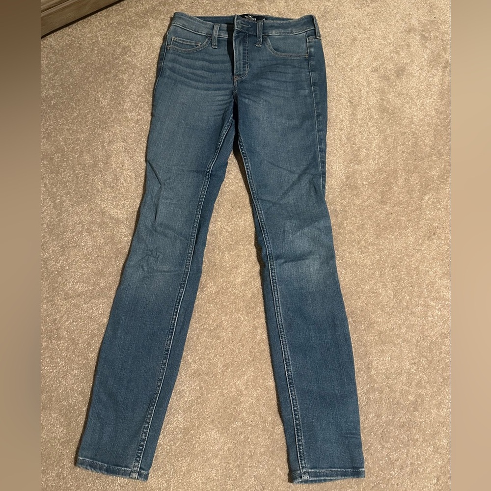 Hollister Mid-Rise Super Skinny Soft Stretch Jeans Size 1 Medium Blue Denim
